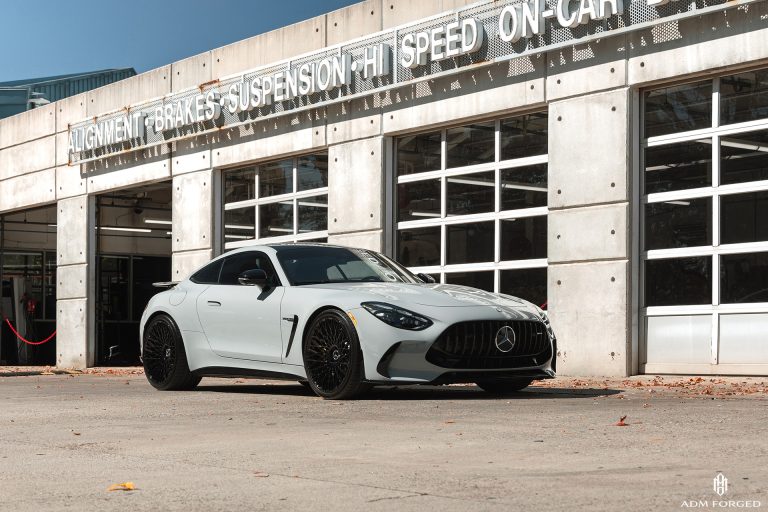 Mercedes-AMG GT 63 on the ADM Forged RT101 forged monoblock in the Gloss Black finish with center cap machined for OE Mercedes-Benz.