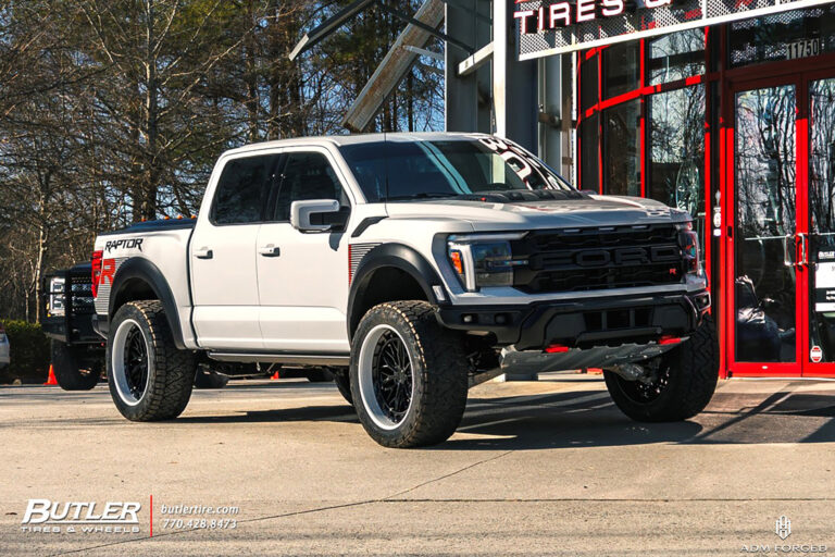 Ford F-150 Raptor R on the ADM Forged AR307 Aero Series in a Gloss Black center with Avalanche outer.